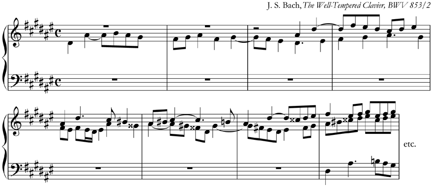 Music by J.S. Bach in D sharp minor'