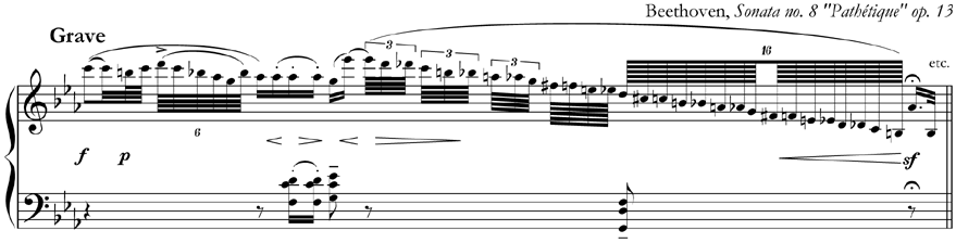 from Beethoven, Sonata no. 8 op. 13 'Pathétique'