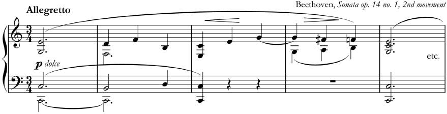 from Beethoven, Piano Sonata op. 14 no. 1, 2nd movement