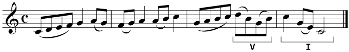 A perfect cadence in a melody