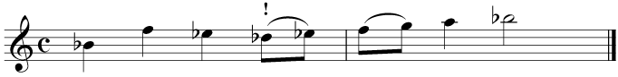 Second, transpose up by a tone