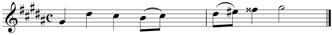 Transpose this melody up by a tone for a trumpet in B flat