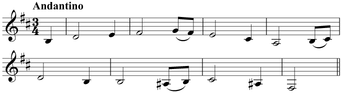 'Greensleeves', which uses accidentals in the melody