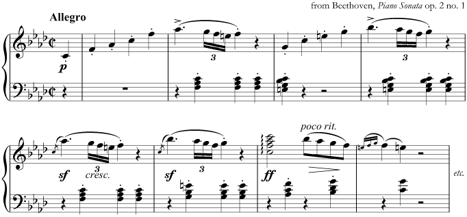 from Beethoven's Piano Sonata in F minor