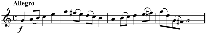 By making every F an F sharp, using the notes of the G major scale, we can play in the key of G major