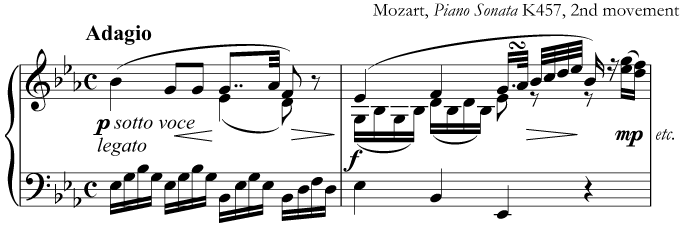 Music from a slow movement by Mozart